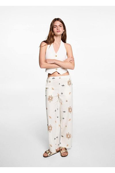 Mango Teen Ecru Pants for Kids