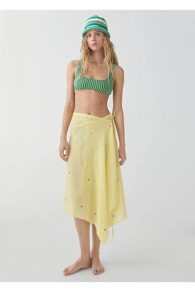 MANGO Woman Top de bikini cu textura in dungi