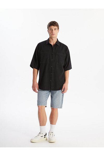 LC Waikiki Jeanshemd für Herren - Bequeme Passform, Kurzarm