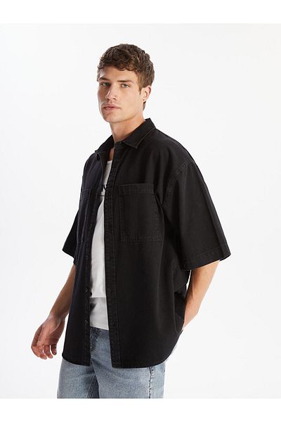 LC Waikiki Jeanshemd für Herren - Bequeme Passform, Kurzarm