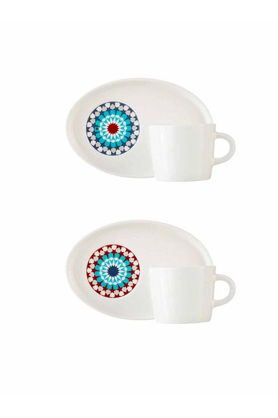 Paşabahçe Set of 2 Bergama Porcelain Espresso Cups - 1 PC