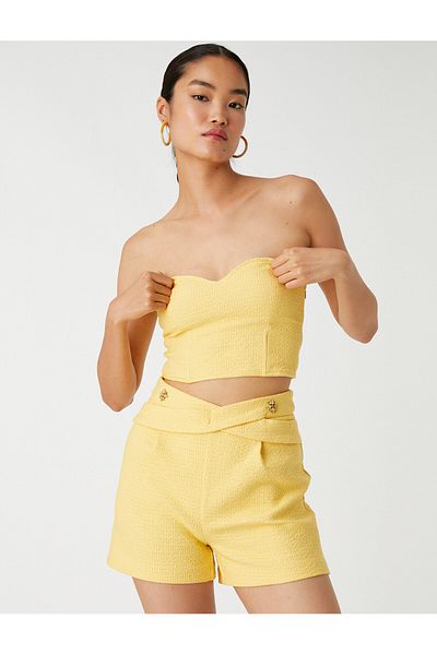 Koton Trägerloses Bustier aus Tweed