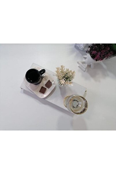 Başakmarble Quartz Marble Presentation Rack with Gold Feet (25X12 CM)