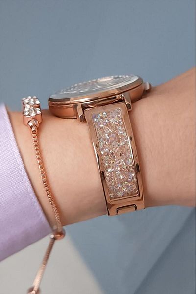 Freelook Rose Gold Women's Bracelet with Stones + Zircon Stone Bracelet