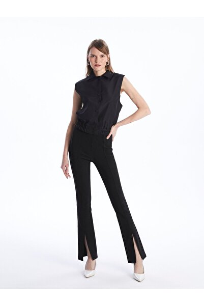 LC Waikiki Women's Shirt Collar Plain Vest