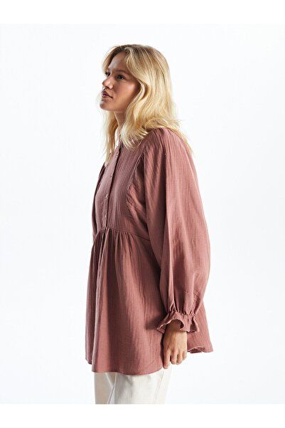 LC Waikiki Hakim Yaka Düz Uzun Kollu Oversize Kadın Tunik