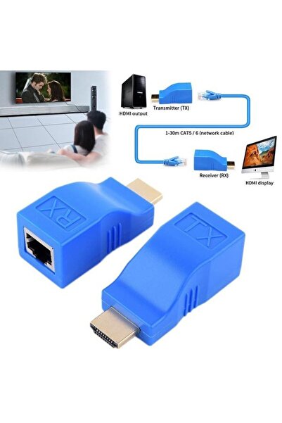 Genel Markalar Triline Extender Uzatma Adaptörü Cat5 Cat6 30 Metre