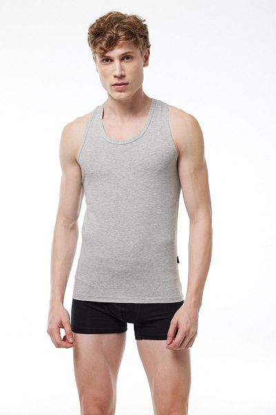 Malabadi Men's Gray Modal Rambo Sports Singlet 009
