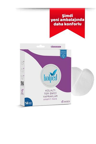 KOLPED 14 Pieces Underarm Pad Sweat Absorbing Leaves - 1 Box