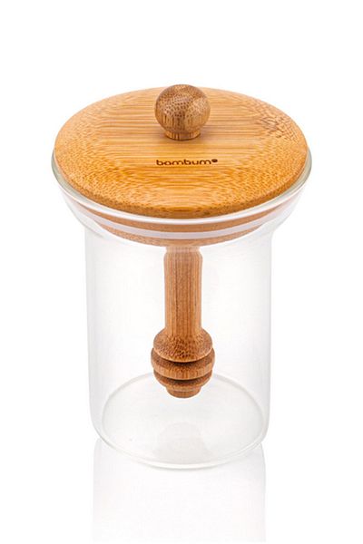 Bambum Bee - Glass Storage Container with Honey Spoon
