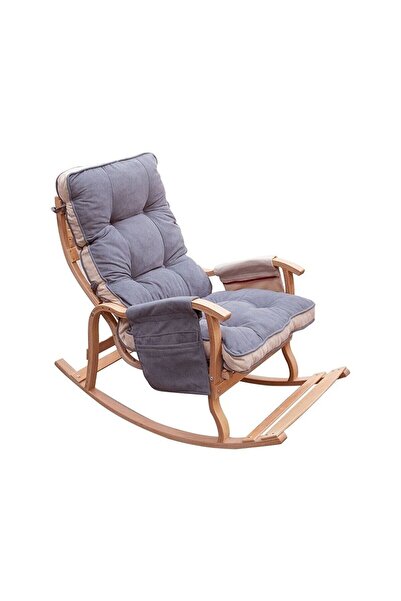 Reyo Home Indigo Gri Krem Sallanan Sandalye Dinlenme,emzirme,tv,okuma,koltuğu Berjer