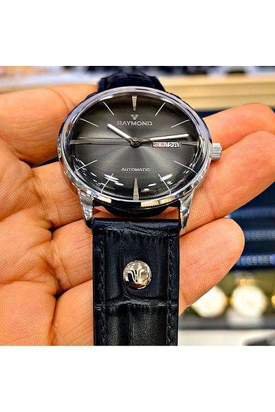 Raymond Black Classic Automatic Mechanism Men's Wristwatch