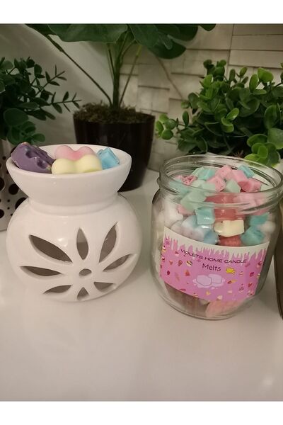 violets home candle Kavanoz Buhurdanlık Mumu/karışık Kokulu/karışık Renkli