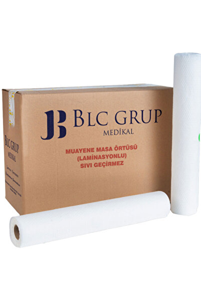 BLC MEDİKAL 5 ADET Sızdırmaz Muayene Masa Örtüsü ve 40 Mt Lamineli 50 Cm Rulo Sedye Örtüsü