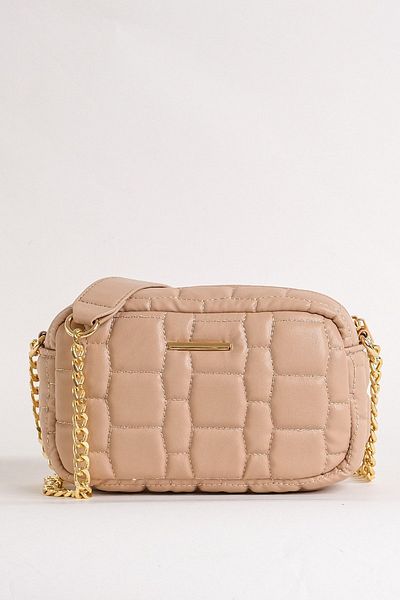 Çantacımstore Women's Chain Quilted Mini Crossbody Bag Mink 3050