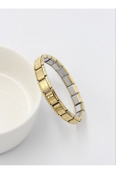 Juno Garage Unisex Italian Charm Steel Bracelet Gold Nomination