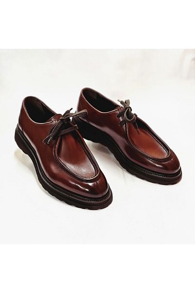 YETİŞ LUXURY LEATHER EVA SOLE THICK LACE UP CASUAL MEN'S SHOES