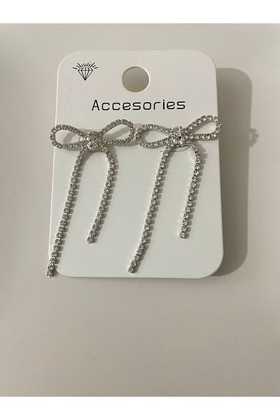 staınless steel Women's Waterway Bow Earrings Silver Color