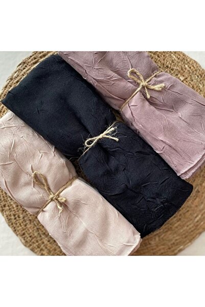 Organic Scarfs Tesettür Hijab Kadın Bambu Kraş Şal Modeli-3'lü Set