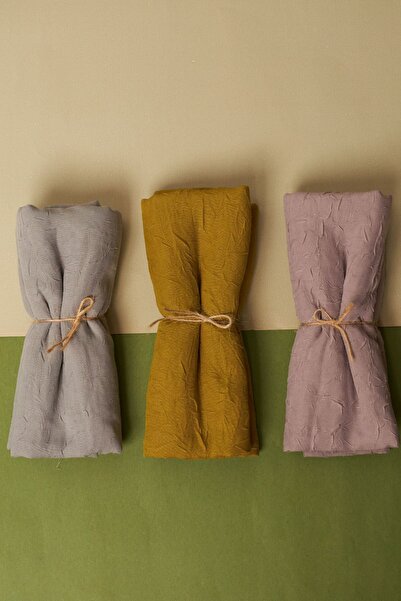 Organic Scarfs Tesettür Hijab Kadın Bambu Kraş Şal Modeli-3'lü Set