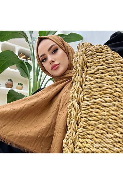 avzen şal Bamboo Kraş Shawl Lapte Cafea