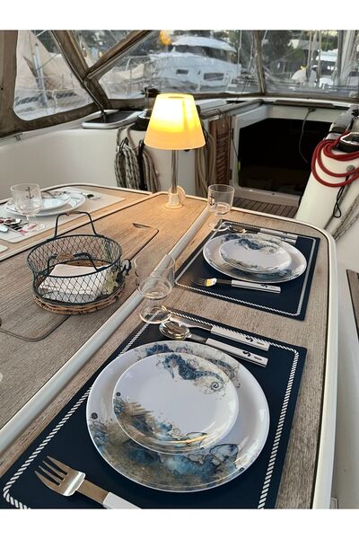 Linden Blanc The Sea Gazer Collection 12'li Set (6 Büyük 6 Küçük) Melamin Tab...