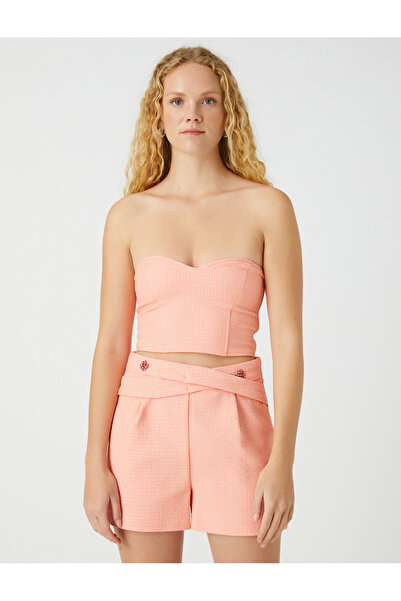 Koton Strapless Tweed Bustier