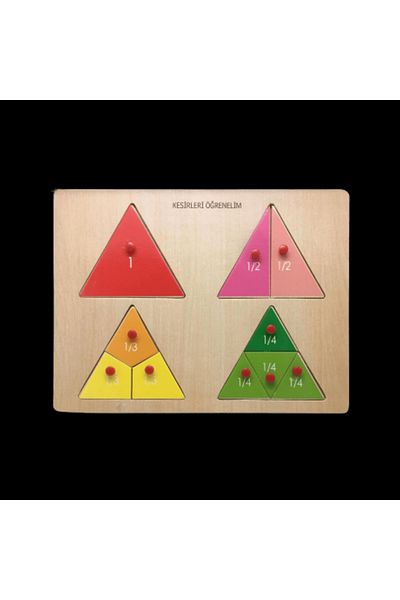 Bubu Wooden Triangle Fractions - This Child Puzzle Frame
