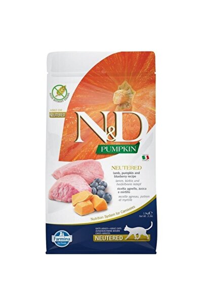 N&D Pumpkin Kuzu Ve Yaban Mersinli Kısırlaştırılmış Kedi Maması 1.5 Kg