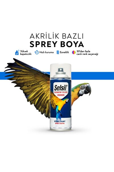 Selsil Raınbow Akrilik Sprey.b 400 ml Isı Yaldız Gri