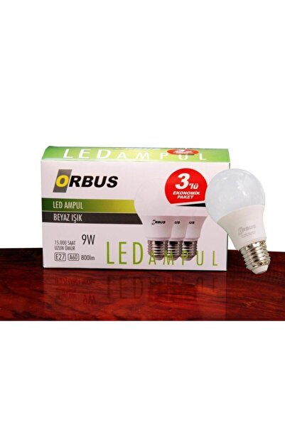 ORBUS 9w Led Ampul 3lü Ekonomik Paket Orb/l9w