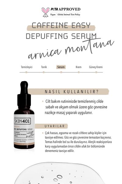 Skin401 % 5 Kafein Göz Altı Serum 30ml