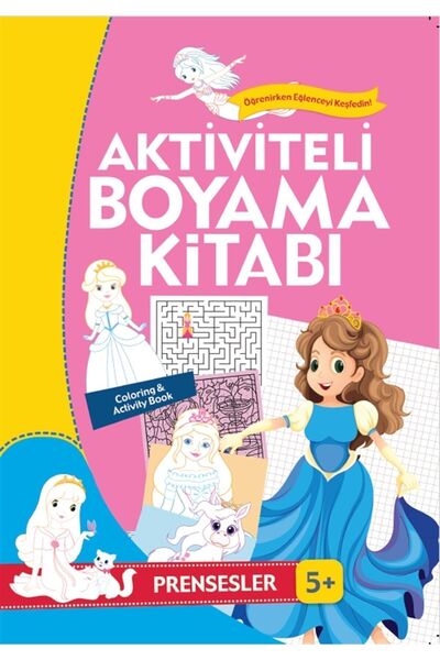 Koloni Çocuk Aktiviteli Boyama Kitabı 5 Yaş - Prensesler Pembe Kitap / Kolekt...