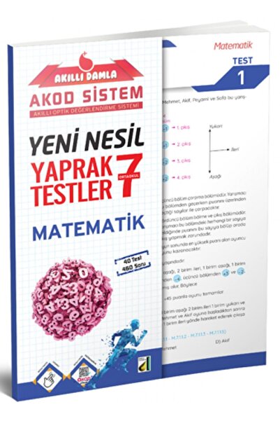Damla Çocuk Yayınları Akıllı Damla Matematik Yaprak Testler-7. Sınıf