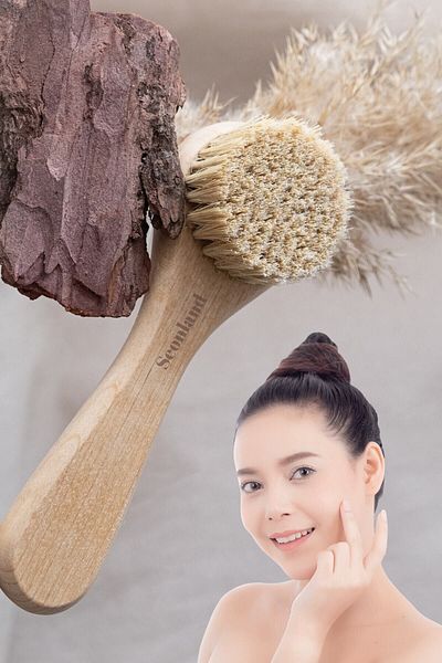 Seonland Natural Horsehair Facial Care Brush and Donkey Milk Soap Set - Set of 2