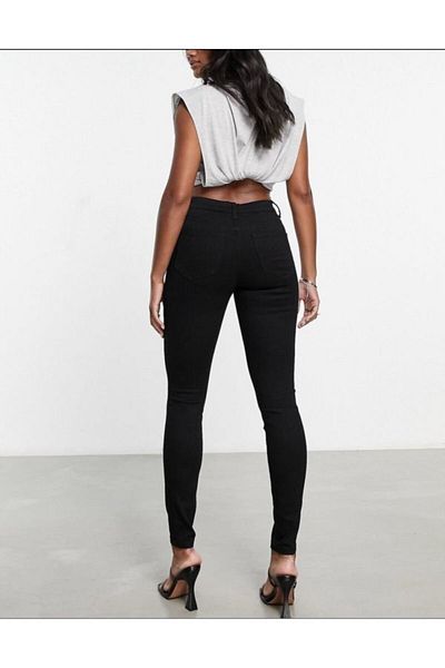 Trn JNS Ψηλόμεσο Skinny Lycra Extra Stretchy Μαύρο Τζιν Παντελόνι