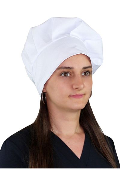 DrMia Unisex Chef Cook Cap Cook Hat Mushroom Cap Alpaca Fabric White
