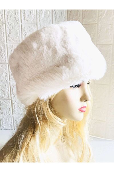 Mimosa White Faux Fur Kalpak