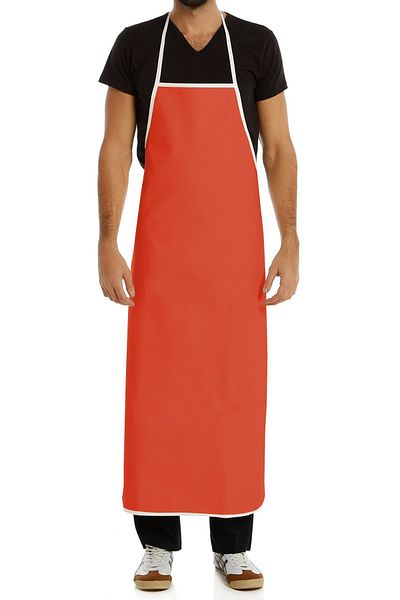 DrMia Pvc Apron Red Color Kitchen Cook Dishwasher Housekeeper Hanging Work Apron Hanging Apron Waterproof