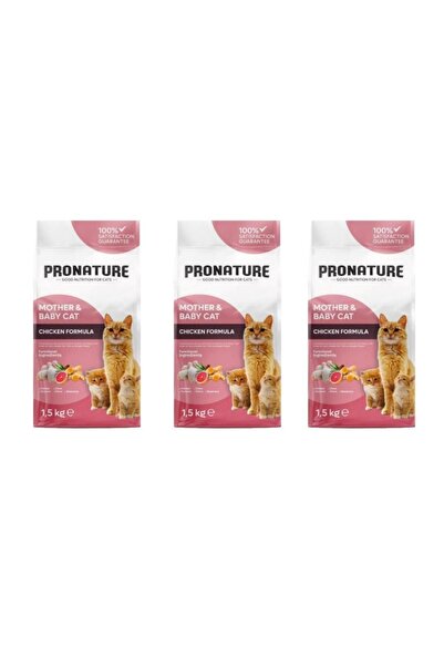 Pronature Mother & Baby Tavuk Etli Kuru Kedi Maması 1,5 Kg*3 Adet