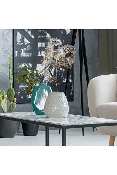 Yenigeldi 65 Cm Yılbaşı Süsü Yapay Altın Sahte Süs Kayısı Yaprakları Ev Bahçe...