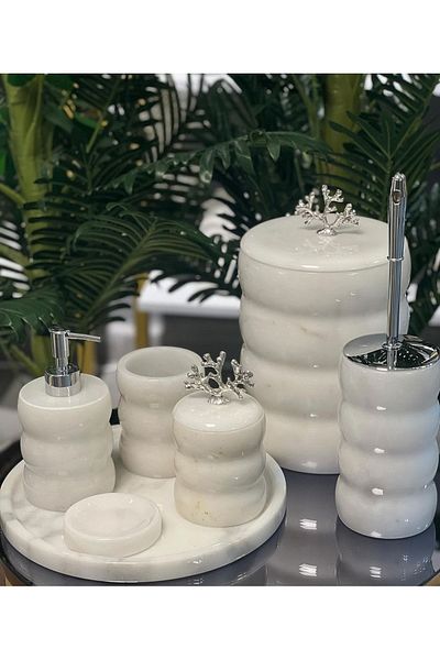 ege gross 7-Piece Curved Bathroom Set - Real Marble