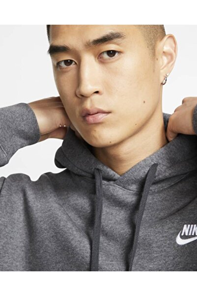 Nike Bv2654-071 Sportswear Club Fleece Kapüşonlu Gri Unisex Sweatshirt