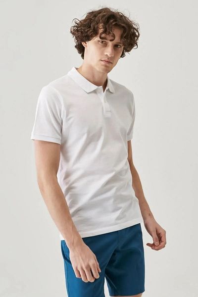 Lee Ανδρικό 100% βαμβακερό μπλουζάκι Polo Neck Regular Fit Ecru L 211810102