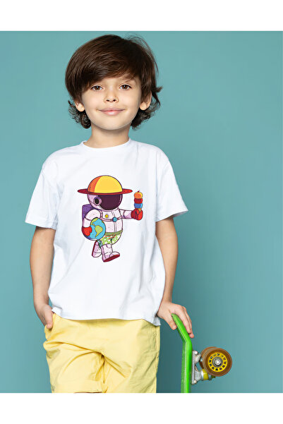 oneagılyazı تي شيرت للأطفال بتصميم رائد فضاء آيس كريم