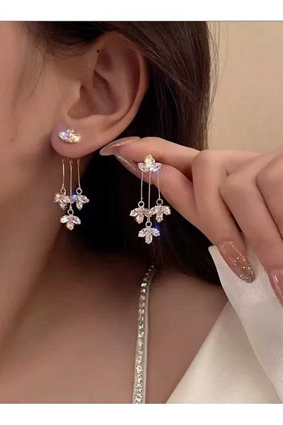 Wibex accessory Special Design Fine Detailed Elegant and Very Stylish Sparkling Dangle Brass Earrings
