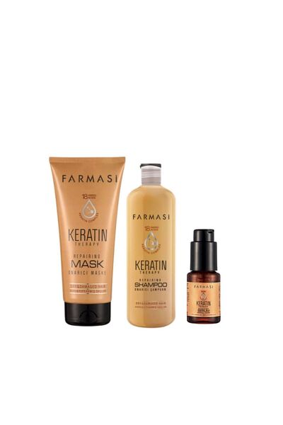 Farmasi Keratin Therapy Şampuan 360 Ml Saç Maskesi 200 Ml Ve Saç Serumu 30 ml
