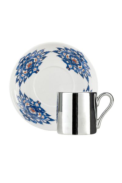 Paşabahçe Iznik Silver Porcelain 2-Piece Cup Set - 1 PC