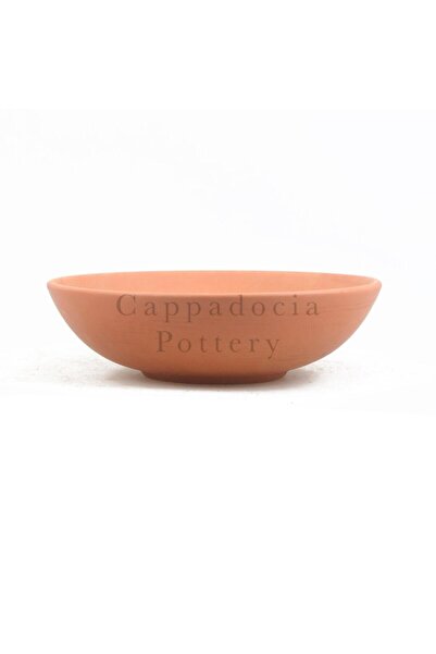 Cappadocia Pottery 25cm Kase Tipi Doğal Terleyen Çömlek Toprak Yayvan Saksı No.168
