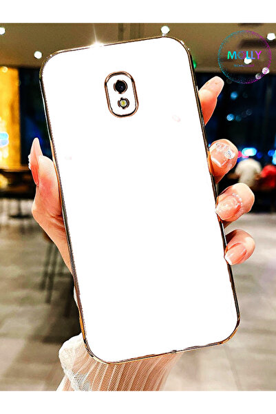 Molly Technology Samsung Galaxy J7 Pro İçin İnci Beyazı Kenarları Gold Detayl...